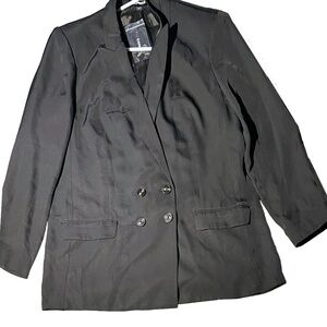Express: Black Button-Up Suit Jacket